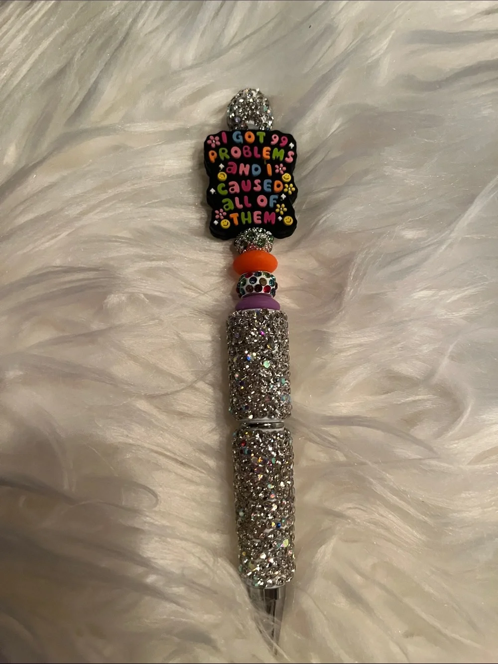 Sparkling Silver Rhinestone Key/Charm Holder with Multicolor Accents